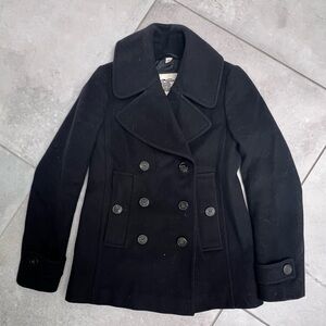 Burberry Black Wool Pea Coat 2